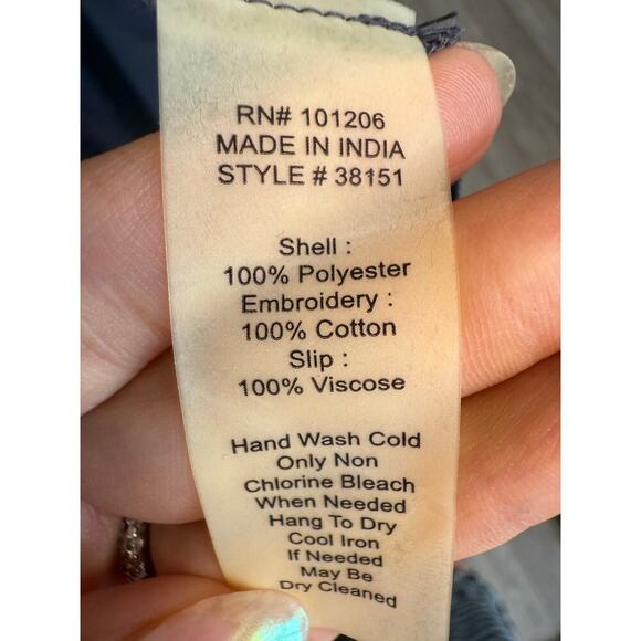 Soft Surroundings Ibiza Dress Size Petite XL Dark grey/purple missing slip - Picture 5 of 9